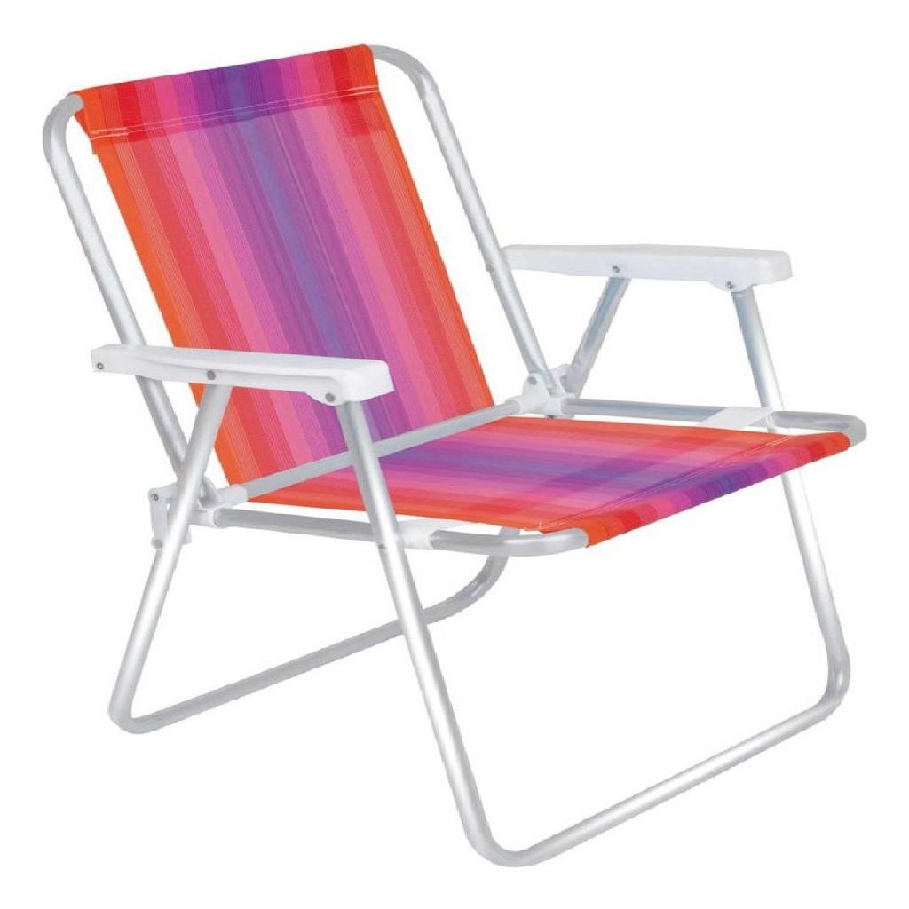 Cadeira De Praia Alta Alumínio Reforçado Mor Sortida 110kg em Oferta na Shopee