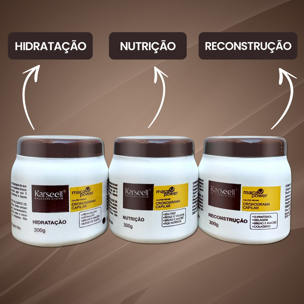 Cronograma Karseell 300g Hidratação Nutrição Reconstrução