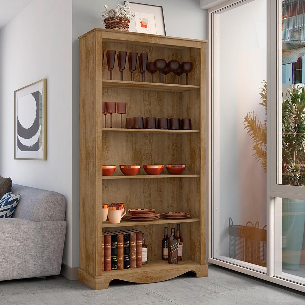 Cristaleira 4 Prateleiras Reims Cinamomo em Oferta na Shopee