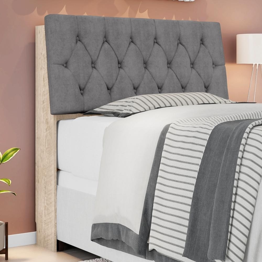 Cabeceira Casal Capitonê Amarula Cinza em Oferta na Shopee