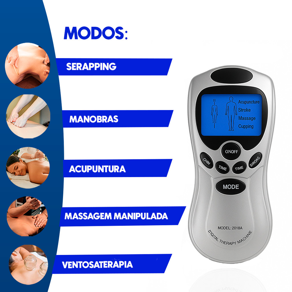 Aparelho Fisioterapia Acupuntura Digital Portátil Tens  Muscular Relaxamento Estimulador Tens