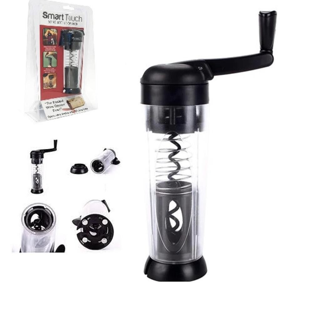 Abridor Vinho Automatico Saca Rolha Smart Touch Com Corta Lacre Manual