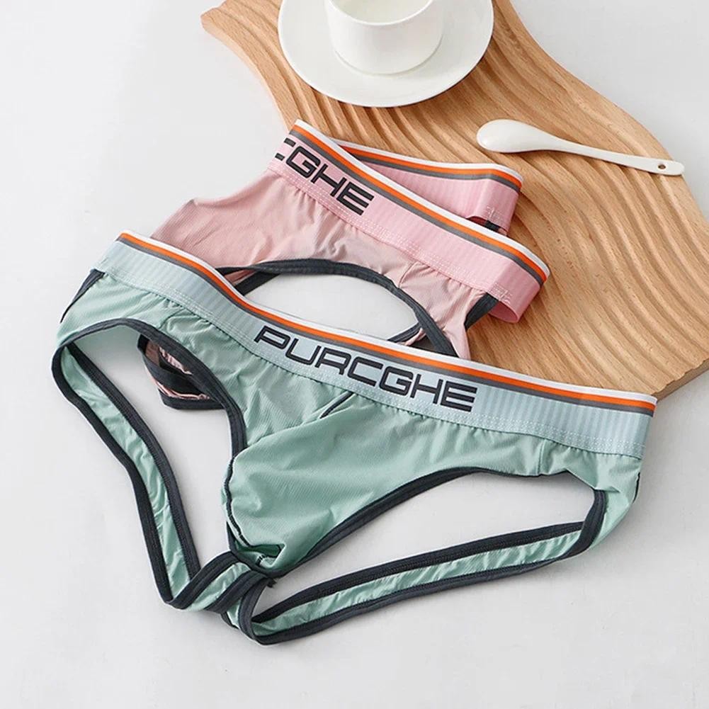 Roupa Íntima Masculina Legal Respirável Tangas U Convexo Cueca Cintura Baixa Jockstrap