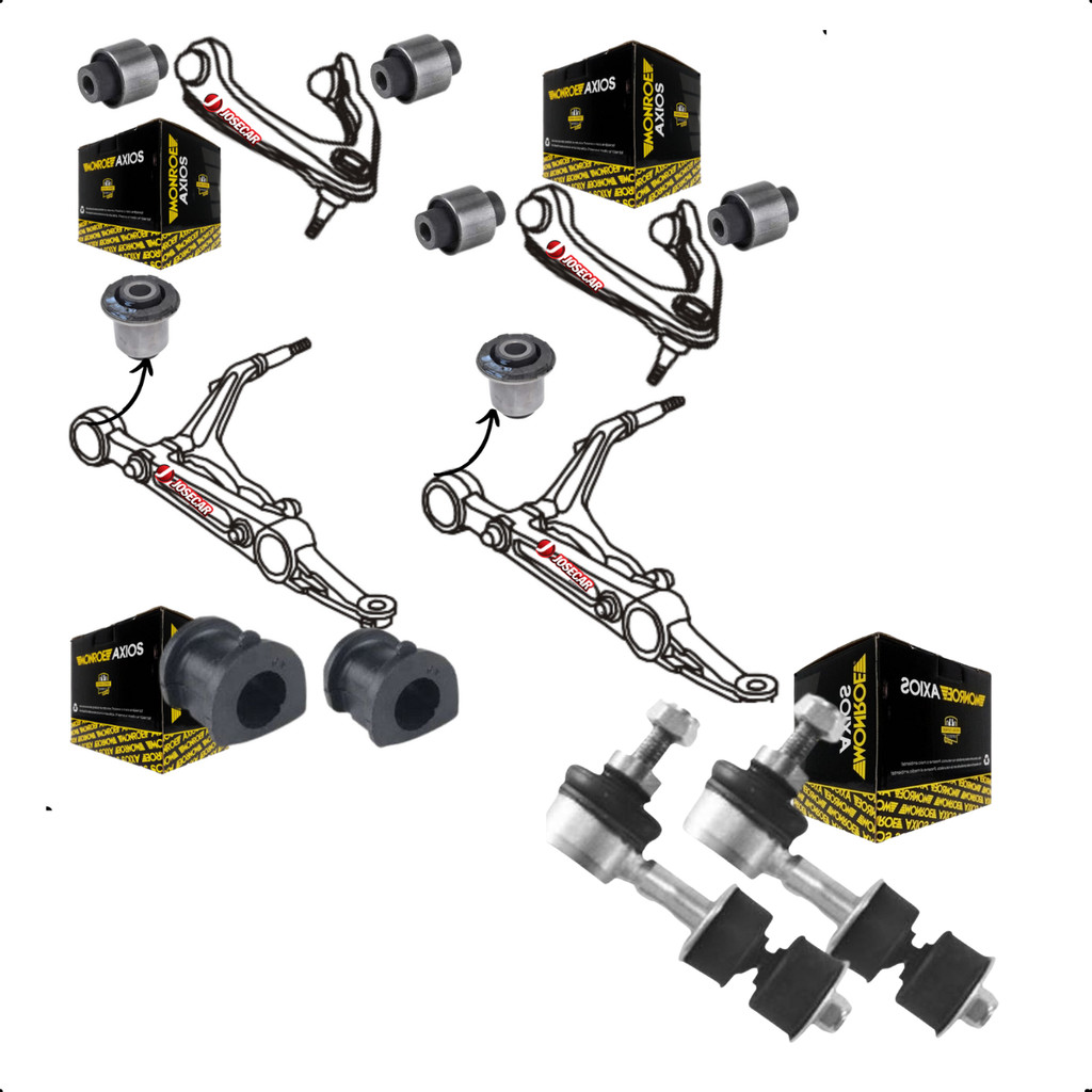 Kit 6 Buchas Susp Diant + Par de Bieletas Civic 96/00 Axios - Automobiles