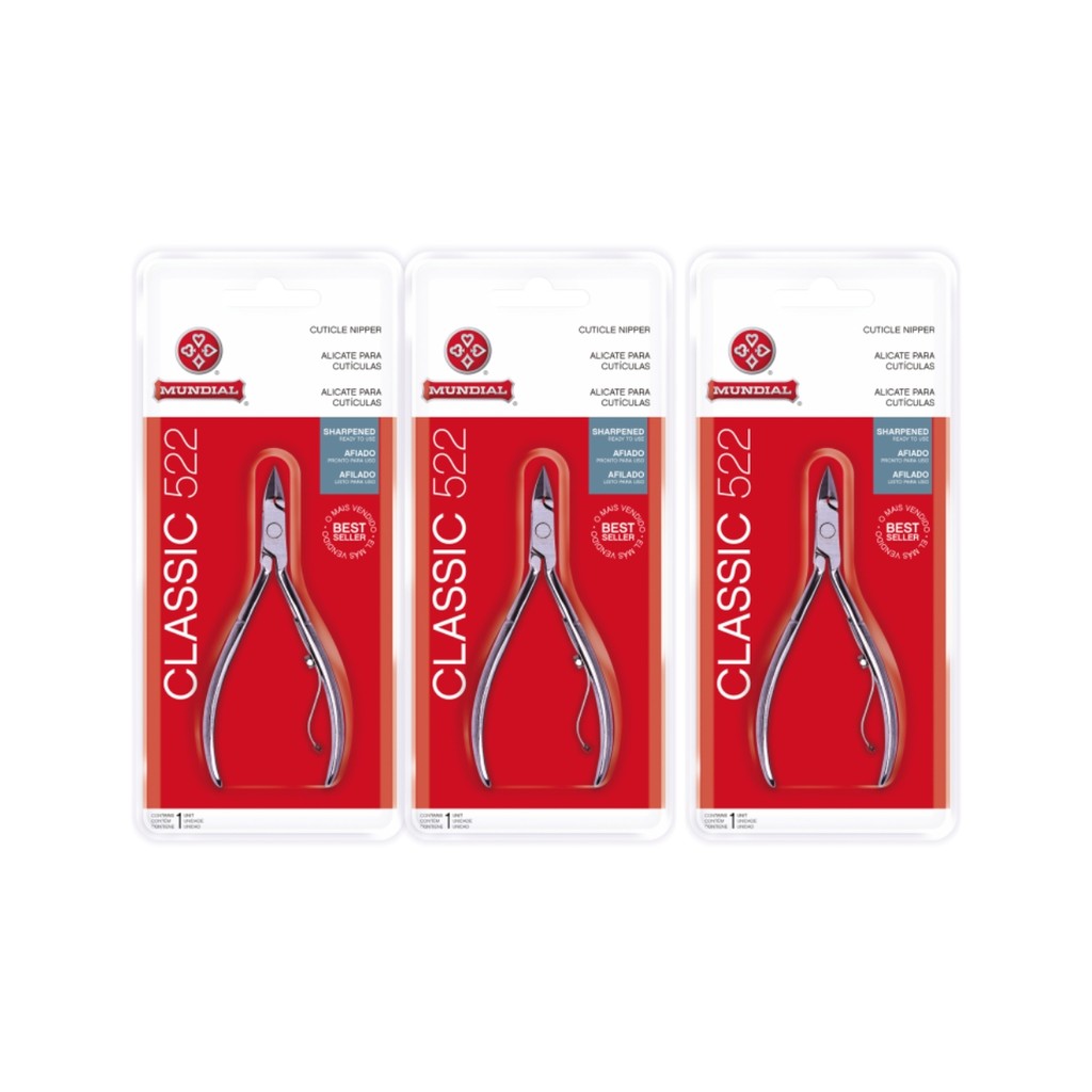 Kit 3 Alicate Cutícula 522 Classic Profissional Unha Mundial em Oferta na Shopee