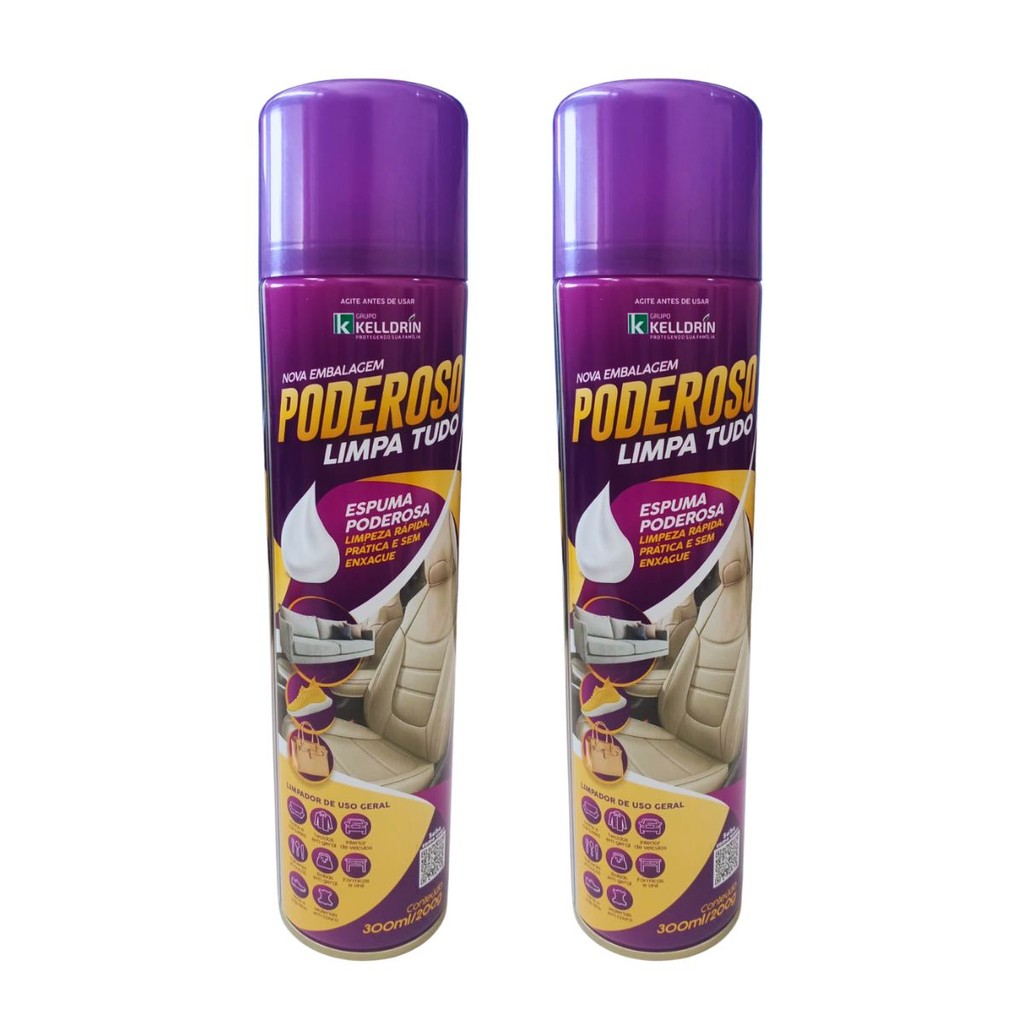 Spray Poderoso Limpa Tudo Espuma Magica Kelldrin 300ml - 2un