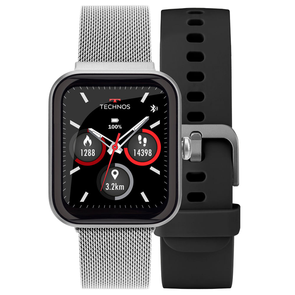 Smartwatch Technos Connect MAX Prata e Preto - TMAXAB/5K em Oferta na Shopee