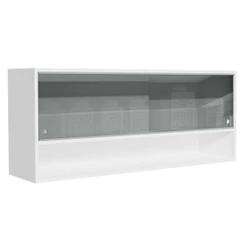 Armário Aéreo 120cm 2 Portas Correr Vidro Neutral 1 Nicho Madesa