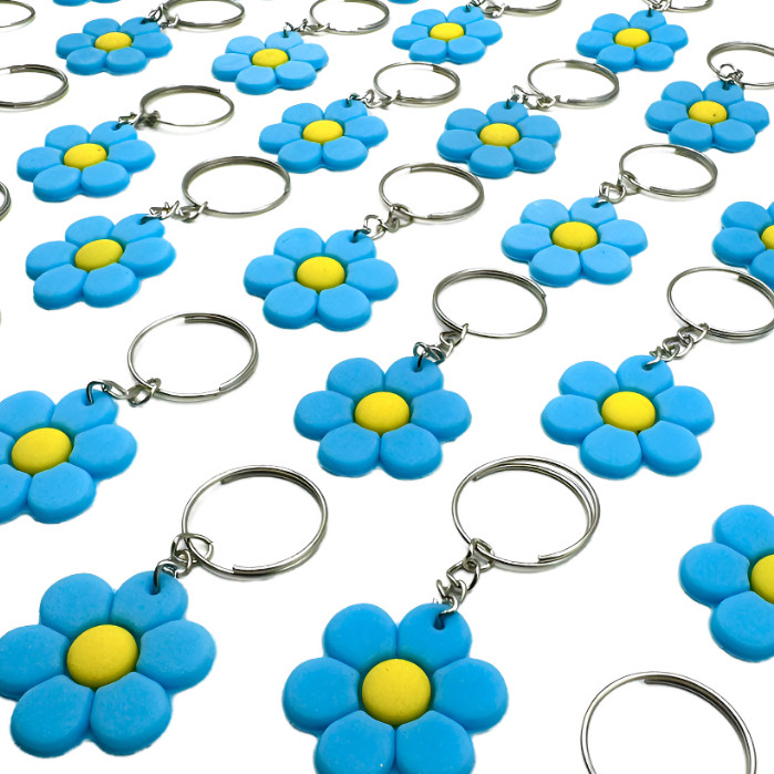 Flor Azul 10un Chaveiro Lembrancinha Cliente Primavera Tema Aniversário floricultura Novidade