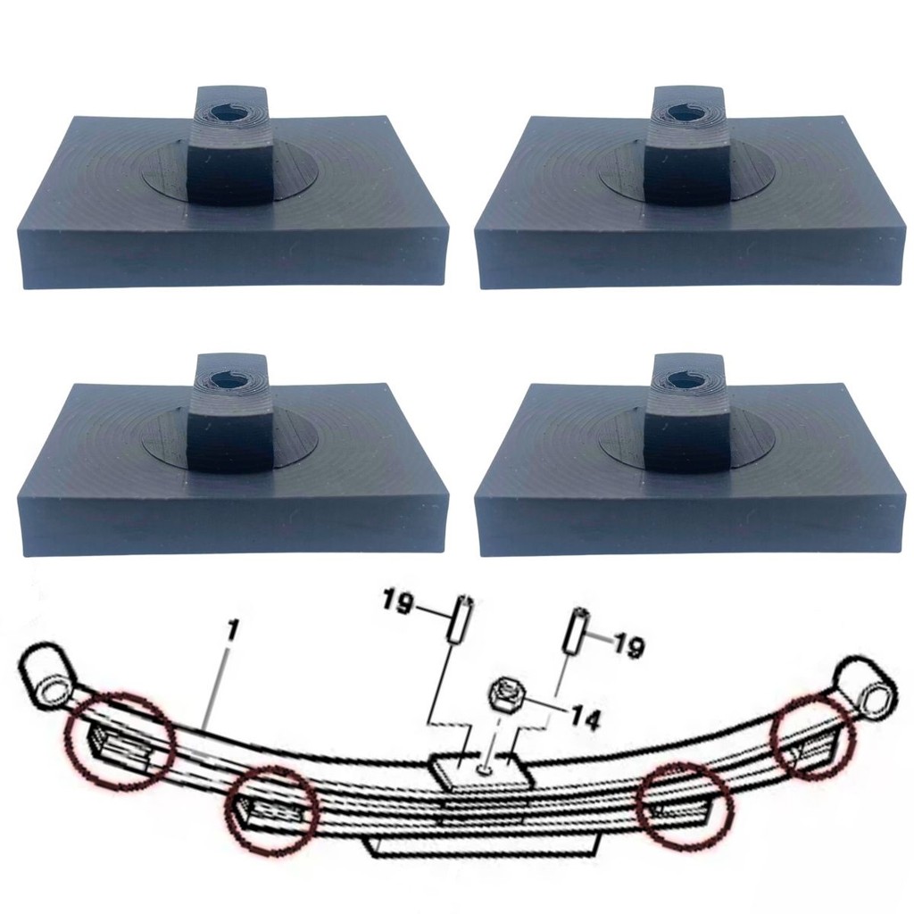 KIT CALÇO COXIM SEPARADOR FEIXE MOLA L200 QUADRADA SPORT OUTDOOR 1992/2012 (QUADRADO - UM LADO)