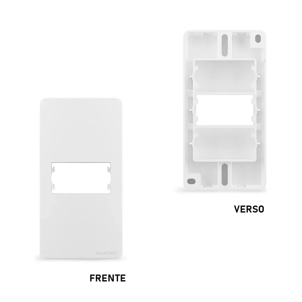 PLACA P/ CONDULETE 1" 1P HORIZ C/ SUPORTE SLEEK BRANCO MARGIRIUS