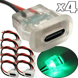 Conector Fêmea USB Tipo C De 2 Pinos-De Chassi 3A-Com Luzes LED-Porta De Alimentação À Prova D'água-Tomada De Carregamen em Oferta na Shopee