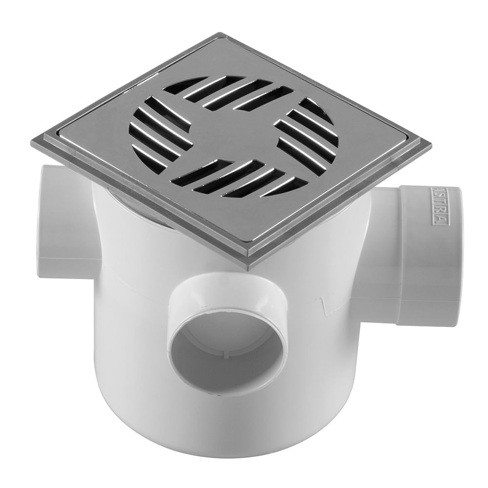 Caixa Sifonada Astra Quadrada 100mm 3 Entradas Cromada em Oferta na Shopee