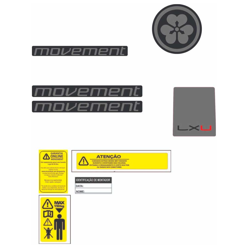 8 Kit Adesivos Bicicleta Movement Lx-u - Original