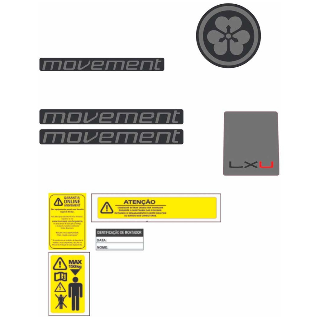 10 Kit Adesivos Bicicleta Movement Lx-u - Original