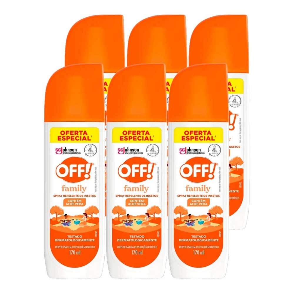 Kit 6 und Repelente Off Family 170ml em Oferta na Shopee
