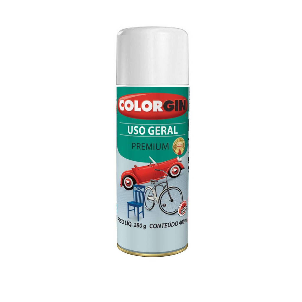TINTA SPRAY COLORGIN FOSCO USO GERAL 400ML BRANCO OU PRETO em Oferta na Shopee