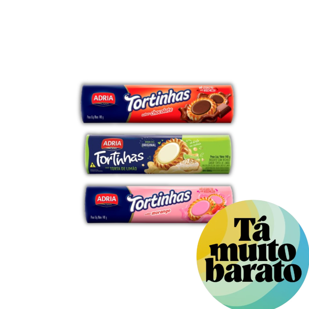 OPÇÕES Biscoito Recheado Adria Tortinhas Pacote 140g