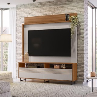 Estante Home Para TV até 65 Polegadas 2 Portas Espanha Notável Freijó/Off-White em Oferta na Shopee