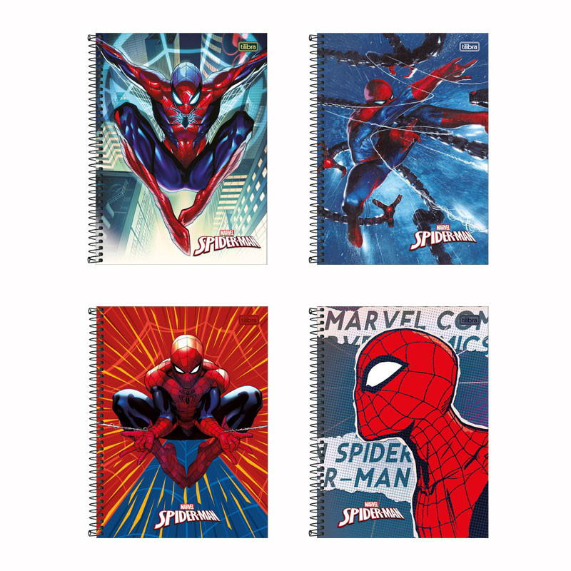 Caderno espiral capa dura universitário 1x1 80 folhas Homem-Aranha Tilibra