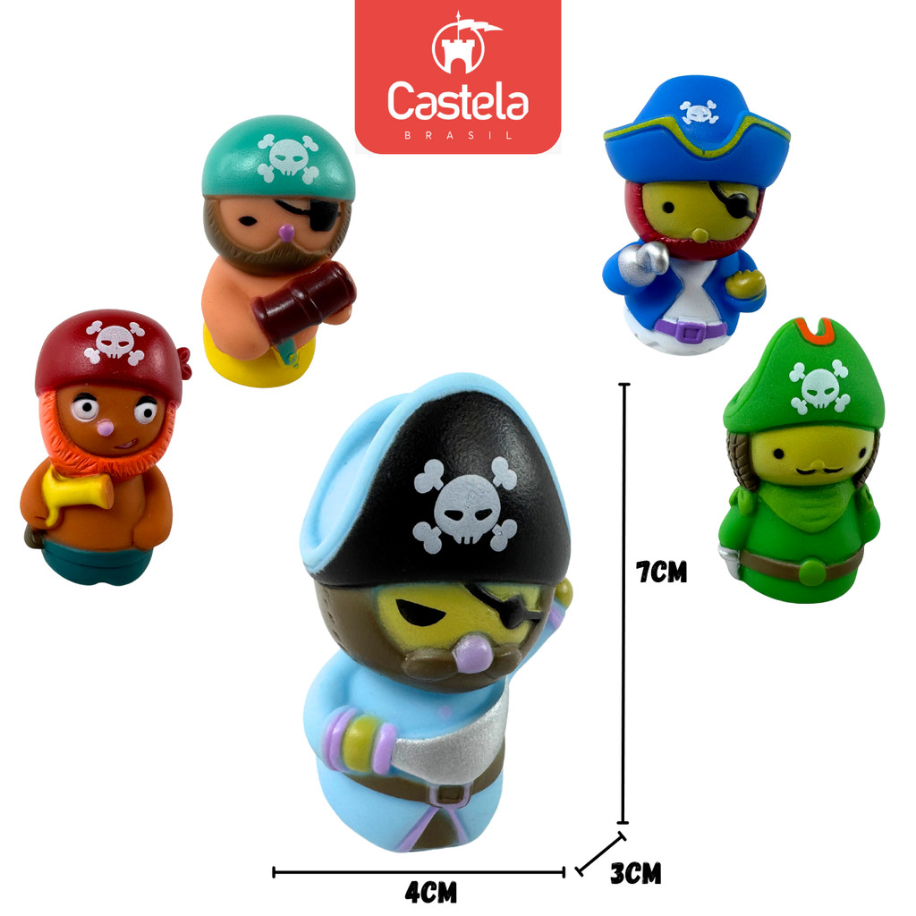 Detalhes do Dedoches Brinquedo Aventura Piratas Divertidos - Castela