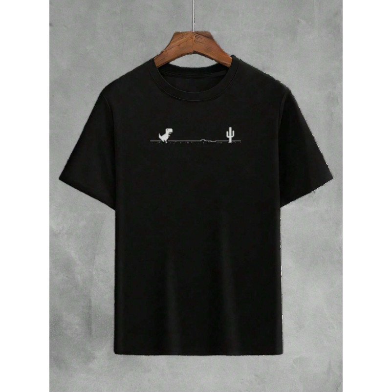 Camiseta Masculina Estampada Dinossauro Engraçado Unissex Algodão