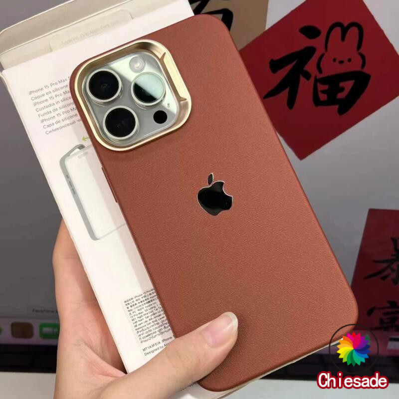 Luxo Litchi Couro Anti-Queda Moda Silicone Caso Para iPhone 16 15 14 13 12 11 Pro Max Lente Quadro Proteção em Oferta na Shopee