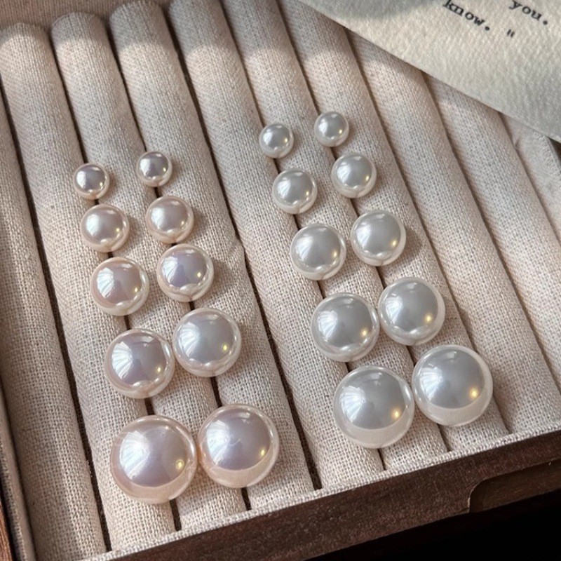 Brincos de Pérola Hipoalergênico 8-16mm, 4 Cores, Não Desbota, Acessório Feminino