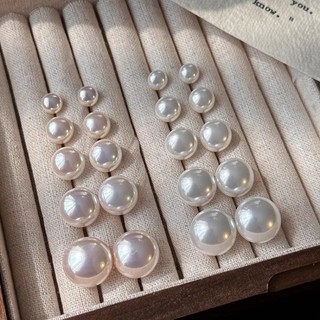 Brincos de Pérola Hipoalergênico 8-16mm, 4 Cores, Não Desbota, Acessório Feminino
