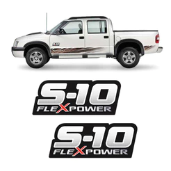 Par de Adesivos S10 Rodeio Flex Power Vermelho (Porta)