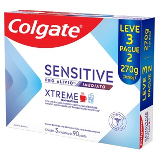 Creme Dental Colgate Xtreme Sensitive Pro-Alívio Imediato Caixa 270g com 3 Unidades em Oferta na Shopee