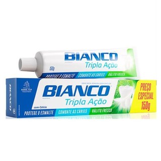 Creme Dental Bianco Tripla Ação com Cálcio 150g em Oferta na Shopee