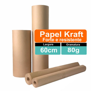 Papel Kraft Pardo 80 Gramas Bobina 60cm Rolo 10 a 50 Metros Embalagem Caixa Modelagem Mascaramento em Oferta na Shopee