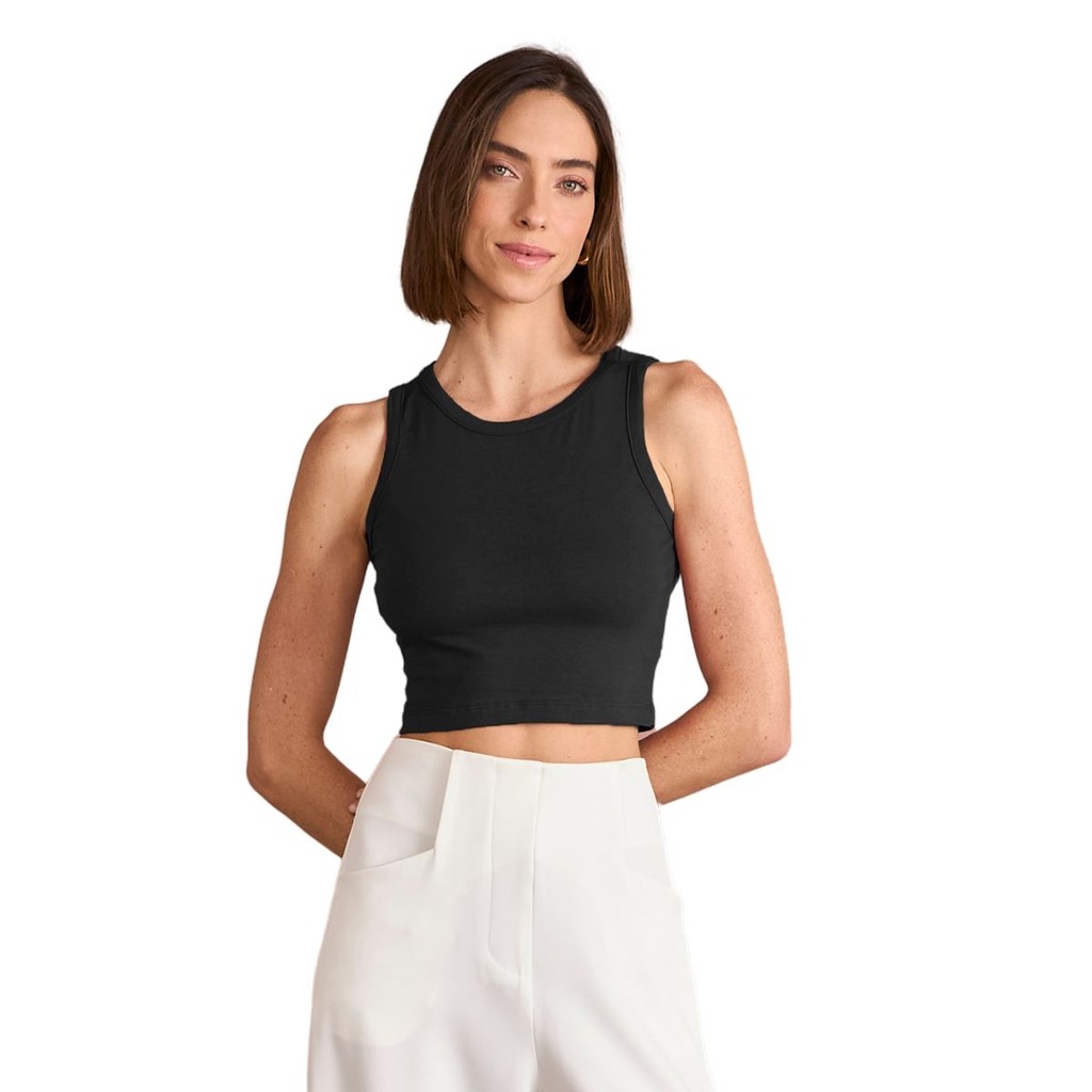Cropped Regata Básico em Cotton 30 KB327 em Oferta na Shopee