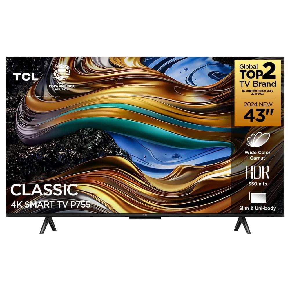 Smart TV 43 Ultra HD 4K TCL 43P755 LED com Google TV, Dolby Vision e Atmos, HDR10+, Wi-Fi