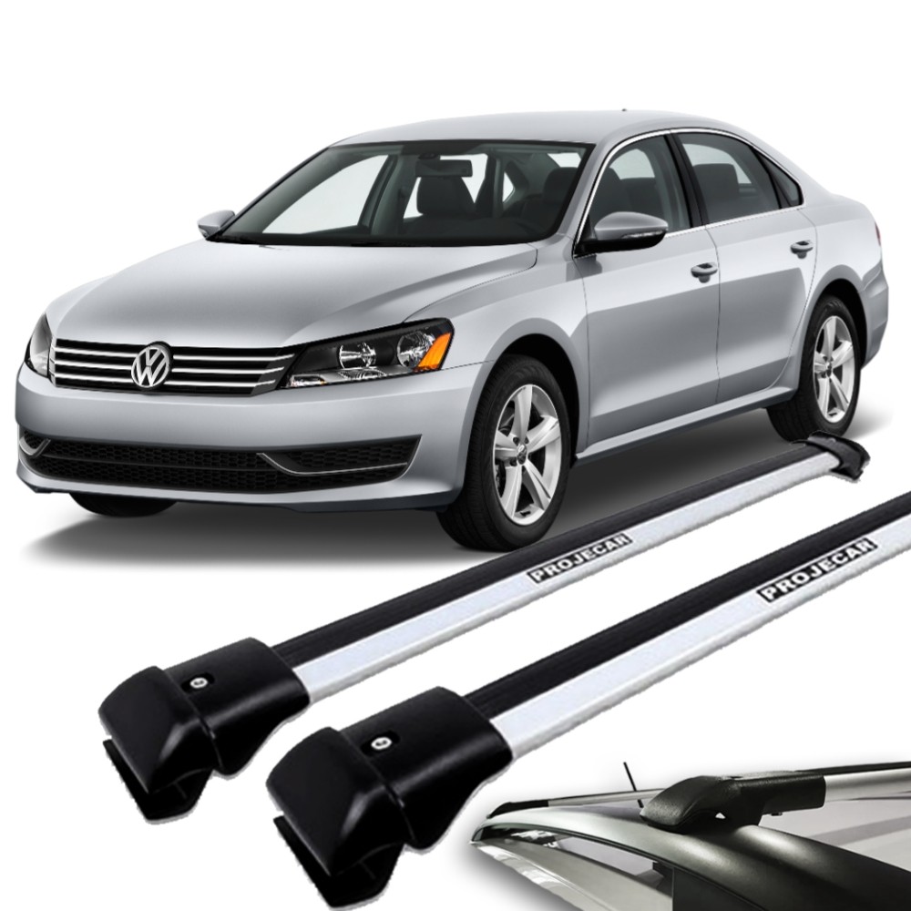 Rack de Teto Passat 2010 a 2015 Projecar TS-2006 Travessa Longarina Slim Prata Par