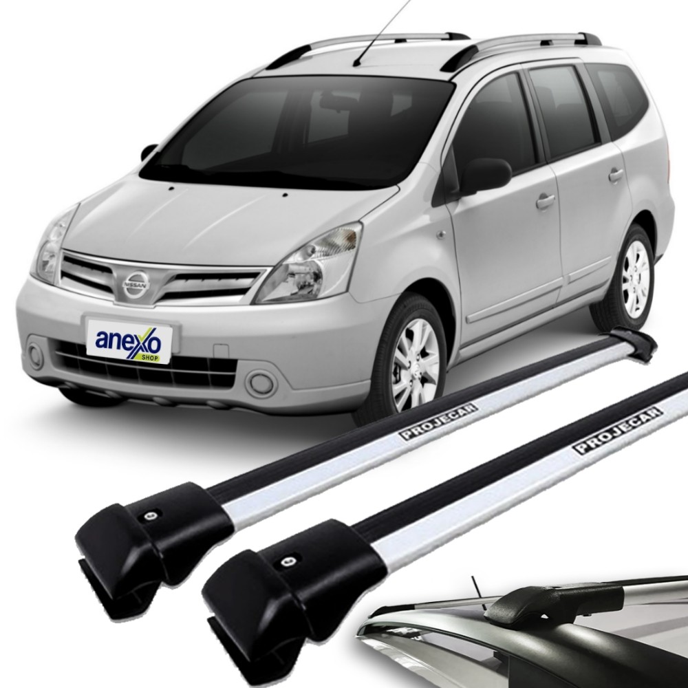 Rack de Teto Grand Livina 2010 a 2014 Projecar TS-2006 Travessa Longarina Slim Prata Par