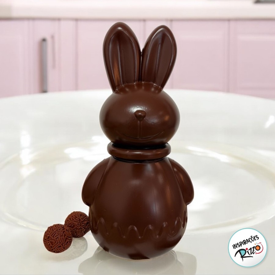 Bomboniere Coelho de Páscoa - Marrom - 22,5x12,5cm - 1 unidade - Rizzo - Rizzo em Oferta na Shopee