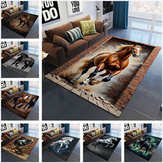 Ranch Animal Horse Farm Running Black Junma 3D Impresso Tapete Casa Sala De Estar Corredor Varanda Área Grande Macio Cam em Oferta na Shopee