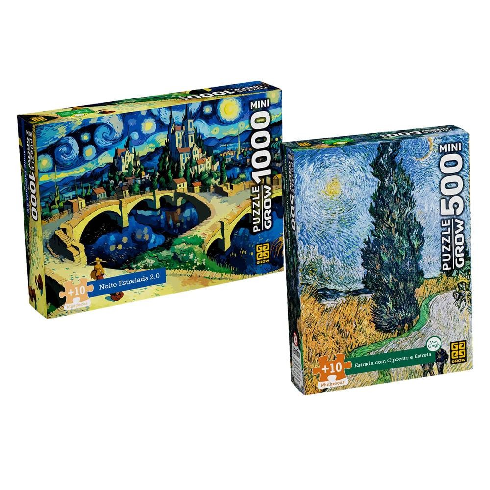 Combo Mini Quebra-cabeças Noite Estrelada Combo Mini Quebra-cabeças Noite Florida em Oferta na Shopee