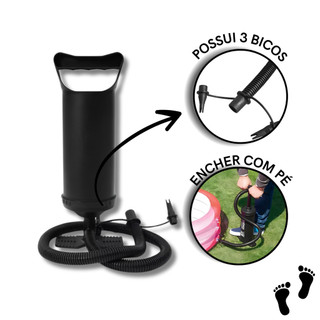 Inflador Manual Bomba De Ar 30cm Colchão Inflável Piscina