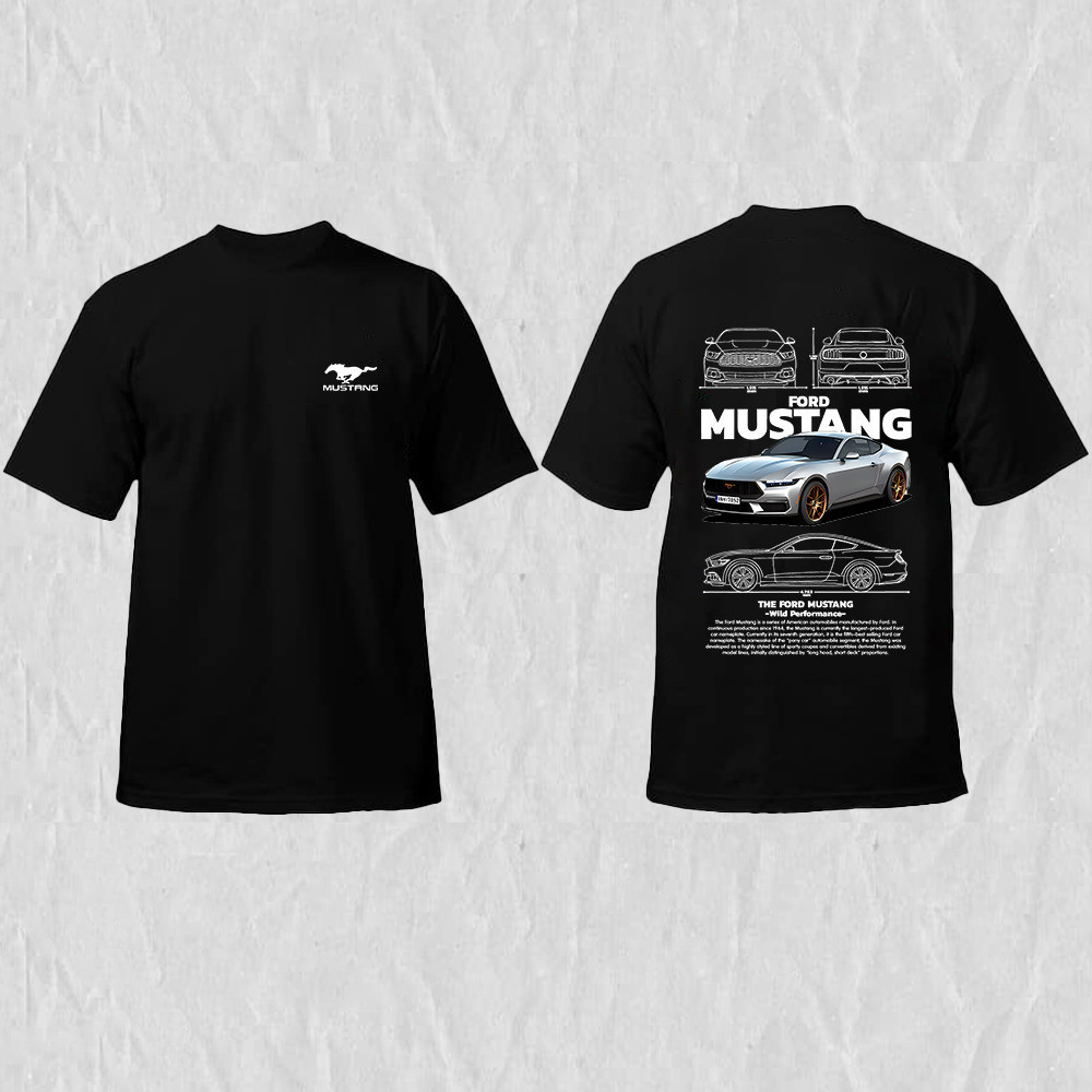 【Camiseta Premium em Algodão Puro】GXG Camiseta Ford Mustang Carro Clássico Unissex, Oversize