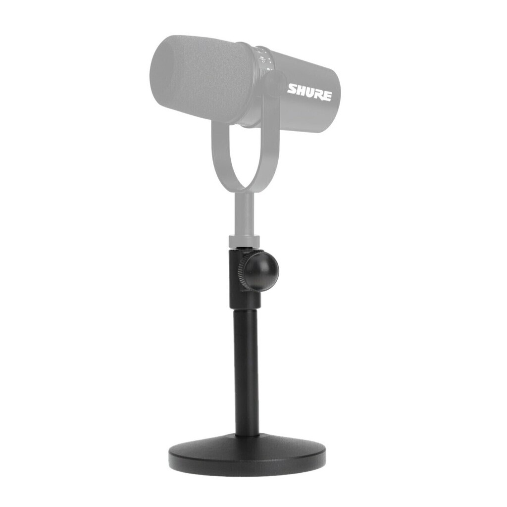 Mini Pedestal Podcast, Suporte de Mesa p/ Microfone, Base Redonda Aço, Regulável - SM7B, MV7, C1, AKG