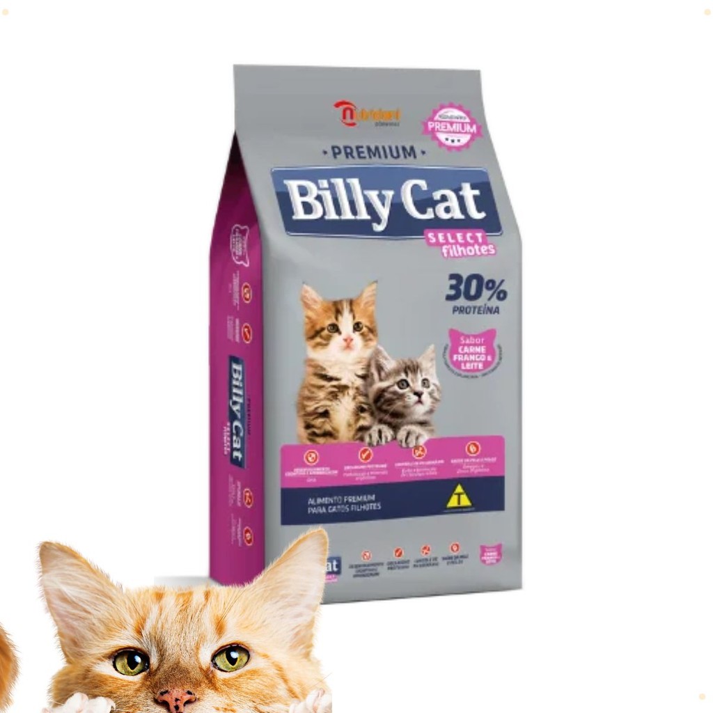 Ração Billy Cat Select Filhotes 15 kg Carne Frango e Leite