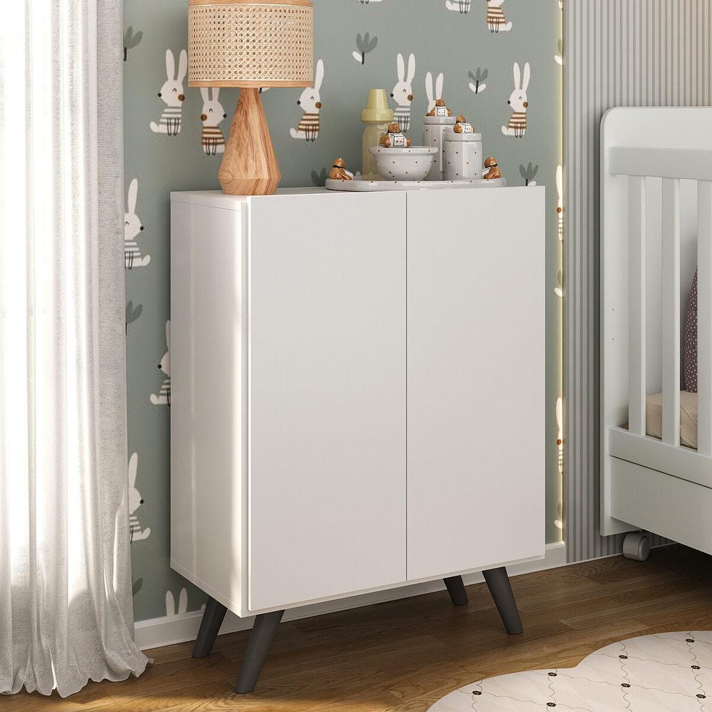 Cômoda Infantil 2 Portas Retrô Multimóveis LooLoo MP4231 em Oferta na Shopee