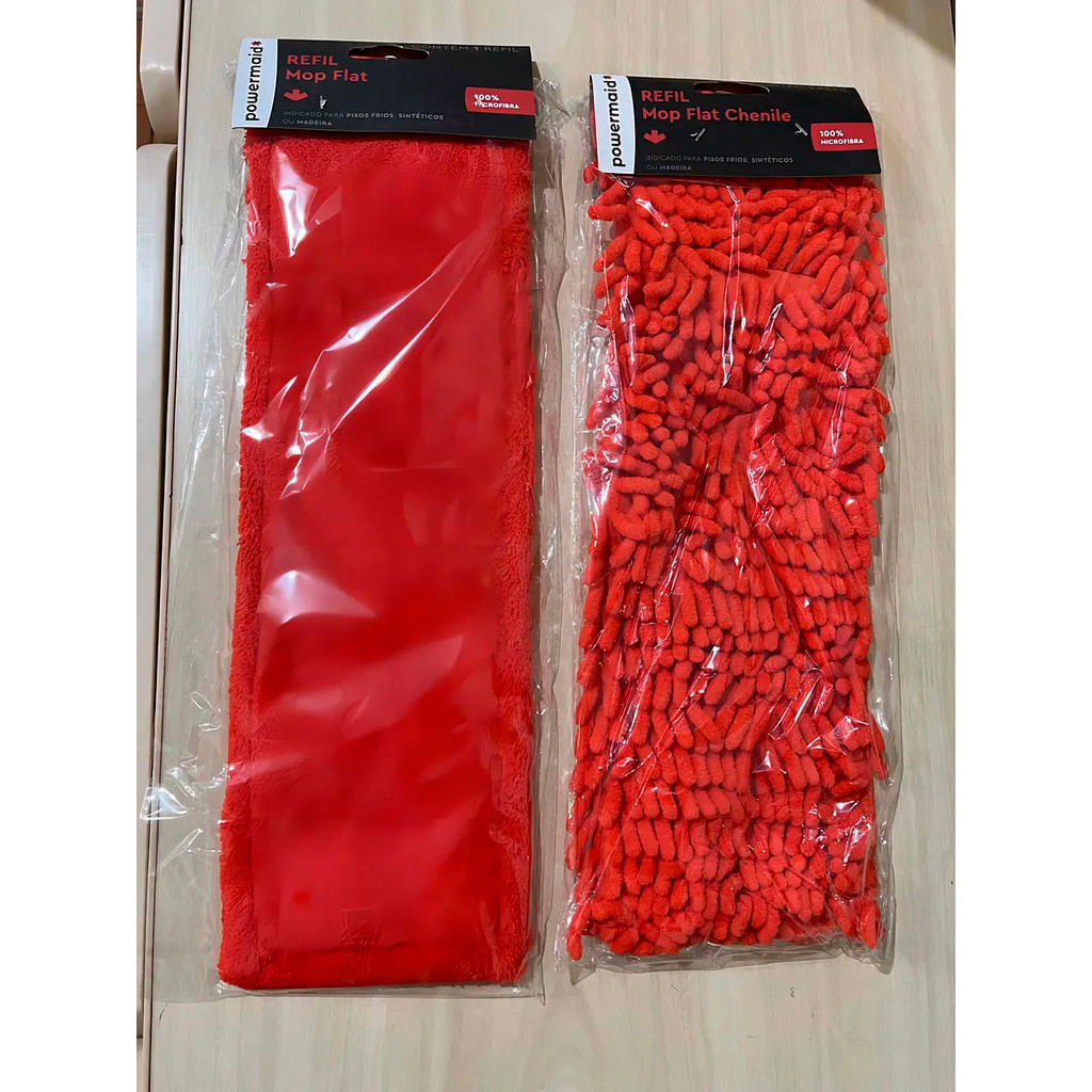 Refil Mop Flat Liso Ou Chenile Microfibra Limpa Seca Powermaid