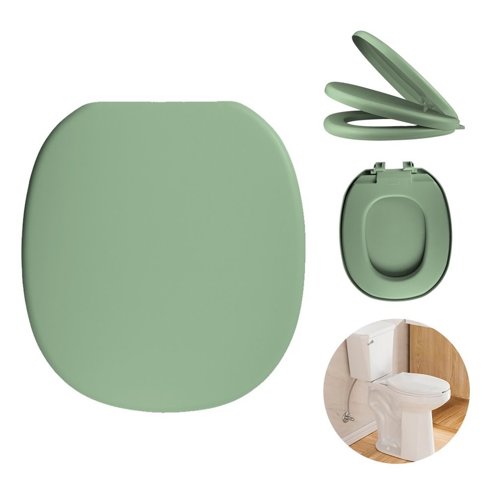 Assento Sanitário Almofadado Aspen Deca  Verde Malva