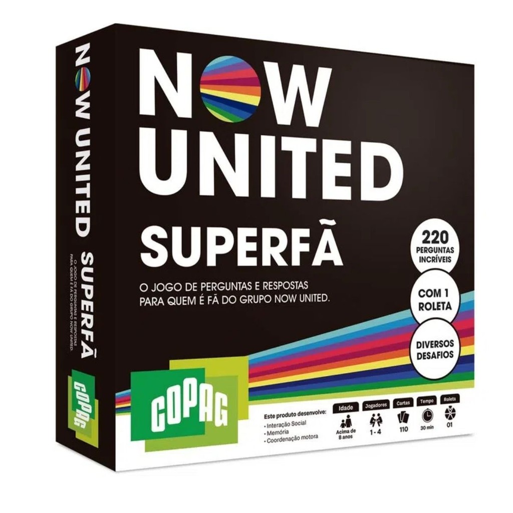 Jogo de Cartas Now United Super Fã 110 Cartas Perguntas e Respostas Copag