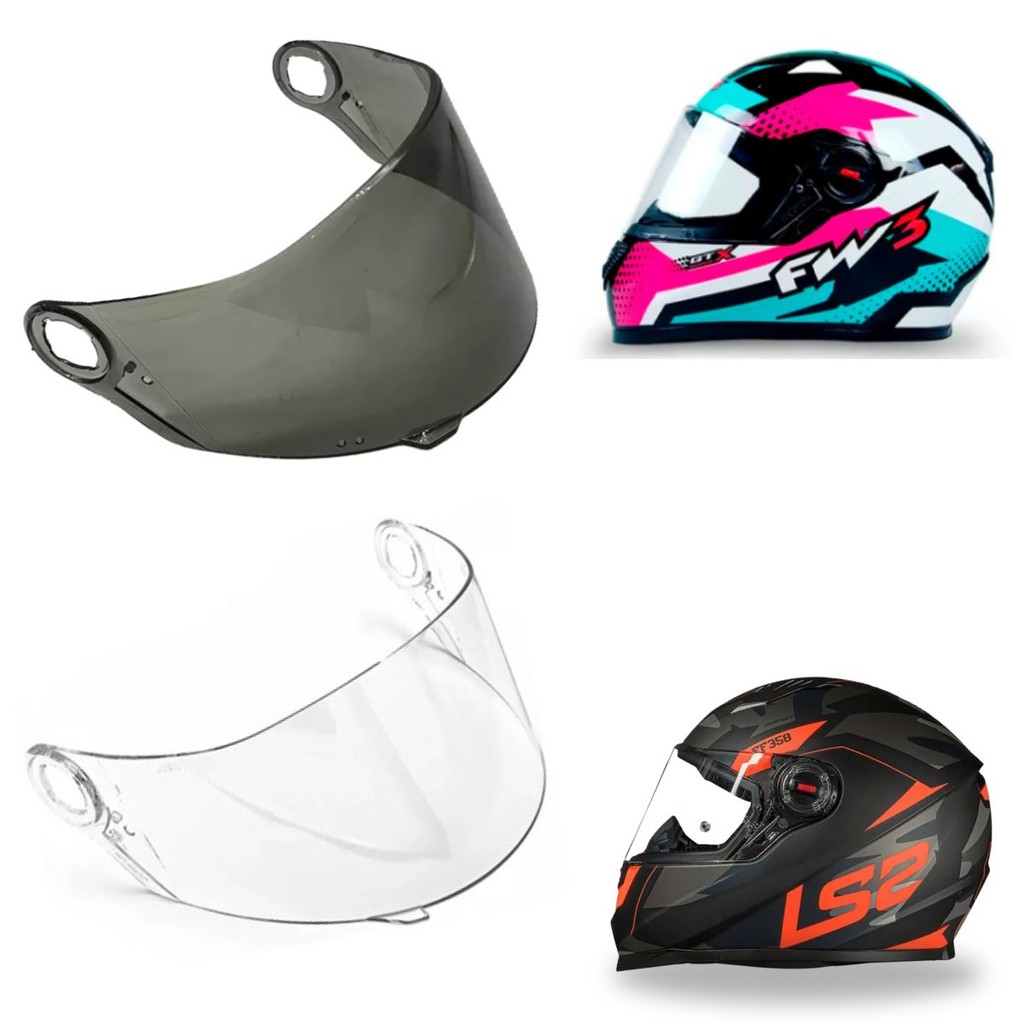 Par Viseiras Polivisor P/ Capacete Fw3 Gt Gt2 Gt3 Gt4 Gt5 Antirrisco