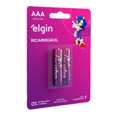 Pilha Recarregável Aaa Palito 900mah Elgin Blister C/2 Unid